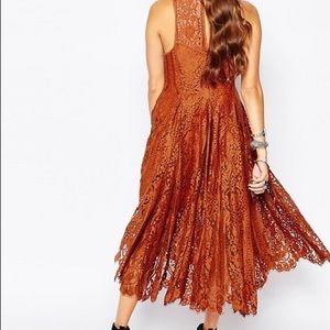 Free People Angel Rays burnt orange lace dress